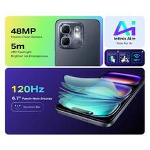 Infinix Hot 50i 6.78inch 6GB+128GBDual SIM Android 5000mAh Cell Phone Charging Head US Specifications Smartphone - 紫色 - 查看 2