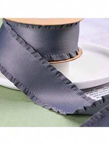 Ruffle Satin Ribbon, Thick Ruffled Woven Tape, DIY Bow Hair Accessories, High Density Wavy Edge Ribbon
