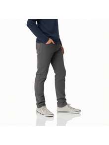 Calça Tradicional Sarja com 3% de Lycra Slim Masculino 1 ao 16 - Cinza - Visão 2