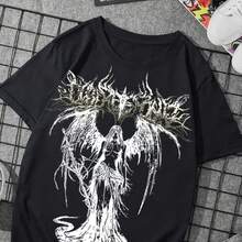Unisex "Gothic Dark Aesthetic" T-Shirt - 黑色 - 查看 1