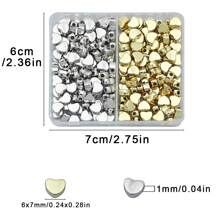 200 颗 CCB 心形星形隔珠，适用于 DIY 珠宝制作、手链、项链、配饰 - 心 - 查看 18