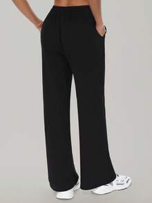 MASKERT 女士长裤、运动裤、瑜伽裤、健身裤、跑步裤和紧身裤，高弹力、舒适、亲肤 - 黑色 - 查看 2