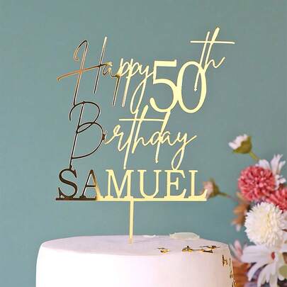Personalized Name And Age Cake Topper Custom Happy 50th Birthday Cake Topper Anniversary, Fabulous 50, 30th 40th 60th 70th 80th Cake Topper, Multi-Functional, Ornamental, Reusable, Exquisite, Stylish, High-Quality, Colorful, Modern, Custom, Personalized, Unique, Ideal Gifts For Her, Boyfriend, Dad, Girlfriend, Mom, Family, Friends, Tea Room, Home, Garden, Office, For Anniversaries, For Valentine's Day, For Mother's Day, For Birthdays, For Father's Day, For Graduation, For Weddings, For Housewarming,Multi-Functional, Ornamental,Reusable,Exquisite,Stylish,High-Quality,Colorful,Modern,Custom,Personalized,Unique,Ideal Gifts For Him,Ideal Gifts For Her,Boyfriend,Dad,Girlfriend,Mom,Family,Friends,Tea Room,Home,Garden,Office,For Anniversaries,For Valentine's Day,Autumn Home Refresh,Chic Design ,Forever Love