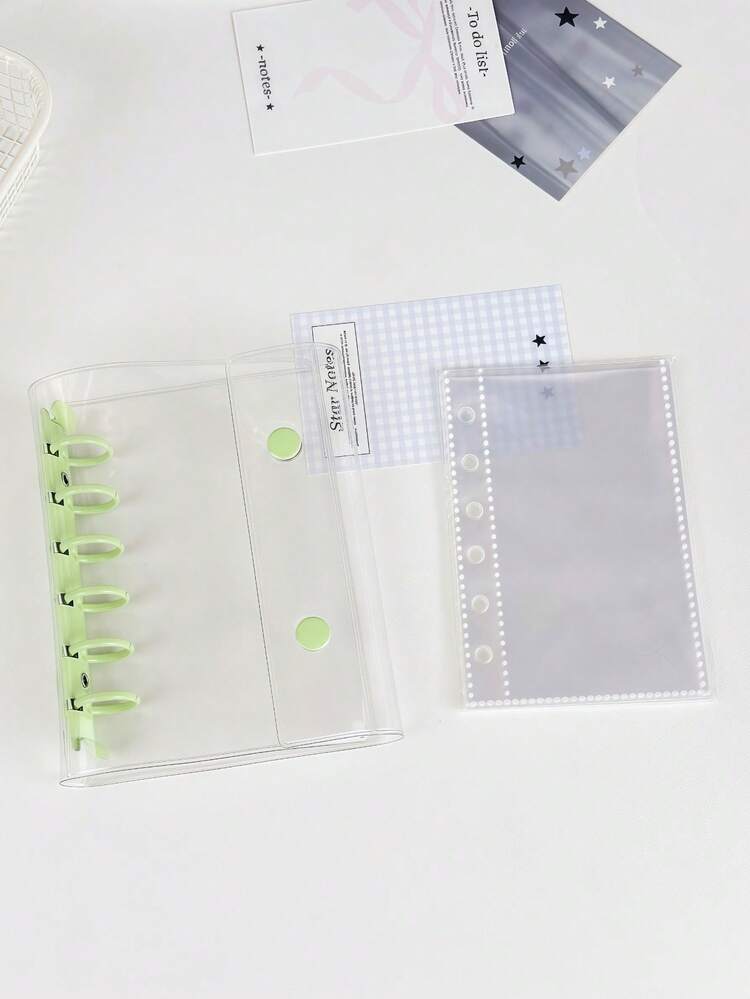 Joivida A7サイズ 透明ポータブルファイルフォルダー ダブルスナップ式、写真の保管に最適、フォトアルバムとしても使用可能、文房具、ノート、ステッカーブック、オフィス用品、学校用品、新学期に - マルチカラー - 見る 15