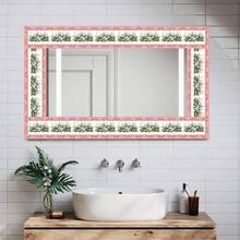 1 rollo de cenefa autoadhesiva con estampado floral rosa y azul - 4.72 X 196.85 pulgadas, decoración de pared resistente al agua y a la humedad, removible y personalizable, adecuada para baño, cocina, sala de estar, dormitorio, encimera y decoración de pared de gabinete - fácil de aplicar y quitar, material de respaldo de lámina de aluminio, cenefa de papel tapiz para zócalo de decoración del hogar.