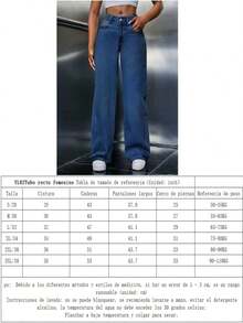 2025 Straight Loose Jeans For Women, Solid Color Blue, Black, Casual Women's Pants, Comfortable, Versatile Denim Pants, Essential For Travel - 淺色水洗藍 - 查看 5