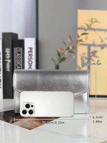 Túi xách nữ màu bạc thời trang hàng ngày, kiểu dáng thường ngày. - Bạc - Xem 7