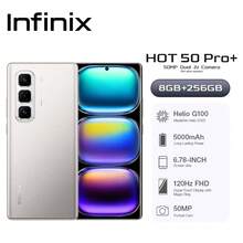 Infinix HOT 50 Pro+ 智能手机 8GB+256GB RAM+ROM 联发科 Helio G100 6.78 英寸 FHD+ 3D 曲面 120Hz AMOLED 显示屏 50MP 主摄像头 5000mAh 长效电池 + 33W 快速充电 - Titanium Grey - 查看 2