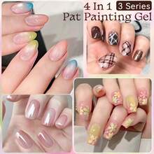 UR SUGAR 9 Colors 4 In 1 Pat Painting Gel Y2K Gradient Blush Color Semi Permanent Soak Off UV&LED Gel Nail Art Creation Salon DIY - 彩色 - 查看 7