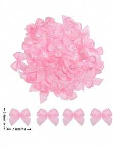 100Pcs Mini Ribbon Bow 1" Mini Fabric Satin Ribbon Flower Bows For Craft DIY Sewing Wedding Birthday Party - Multicolor - View 4