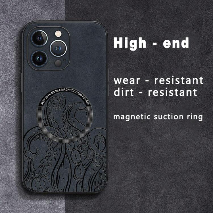 Diseño de pulpo. Funda magnética para teléfono con textura de piel sintética de oveja. Compatible con los modelos 12 al 16 Plus, Pro y Pro. Una opción elegante y de alta calidad, ideal para regalar. - Colores mixtos 4 - Añade 6