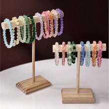 1pc Jewelry Holder, Jewelry Organizer Stand, Wooden Jewelry Bracelet Watch Display Tower, Bangle Scrunchie Necklace Holder Storage Stand Valentine Day