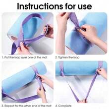 1PC Portable Yoga Mat Shoulder Strap, Durable Non-Slip Storage And Carry Strap, Also For Yoga Stretching, Ideal For Pilates, Fitness, Travel And Home Workout - Multicolor - View 4