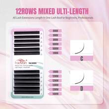 Fadvan Easy Fanning Eyelash 0.05/0.07/0.10 C/D 9-17mm 15-20mm Mix Extensions Blooming Eyelashes Flare Eyelashes Russian Volume Auto Fan Eyelashes Natural Cilia Silk Lashes, Natural, Lash Tech Supplies Lash Clusters, Eyelash Clusters, Individual Eyelashes, Lashes, Fake Lashes - C - View 7