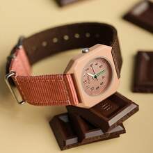 1 pieza Reloj de cuarzo minimalista y resistente al agua para mujer de la marca CILOA - Marrón Chocolate - Ver 6