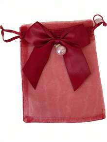 10 chiếc/gói Túi rút Organza hình nơ ngọc trai, Túi đựng trang sức quà tặng cho tiệc cưới, quà tặng nhỏ và bao bì thực phẩm - Nhiều màu - Xem 14