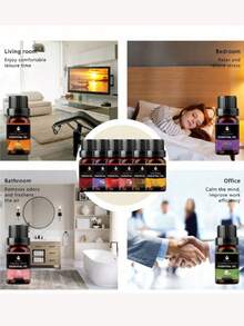 Conjunto de 6 óleos essenciais de aromaterapia / Conjunto de 4 óleos essenciais de aromaterapia / 1 óleo essencial de aromaterapia de 10 ml, sakura, rosa, baunilha, lavanda e outros óleos perfumados, adequado para quarto, sala de estar, banheiro, hotel e outros espaços internos, óleos essenciais com fragrância de longa duração, para difusor