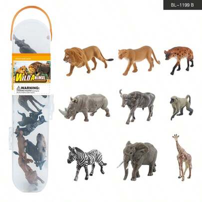 南非野生动物雕像模型用于装饰 - 大象、长颈鹿、鳄鱼豹、河马、狮子、斑马，适合家居装饰、桌面展示