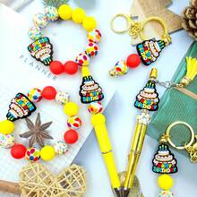 25/34pcs Donut & Cake Silicone Bead Set, Suitable For Jewelry Decoration Accessories, Earrings, Necklaces, Bag Chains, Phone Charms, Makeup Brushes, Keychains DIY Kit, Perfect For Holidays And Birthdays - Donut Cake Mix - View 10