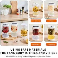 RTONTR 1 Pezzo barattolo per sottaceti con filtro, dispenser per l'umido e il secco, brocca per olive, kimchi, con coperchi ermetici e a tenuta stagna, per peperoncini, cetrioli, sicuro per lavastoviglie e frigorifero, contenitore da cucina per alimenti, cetrioli, olive - Multicolore - Visualizzare 8