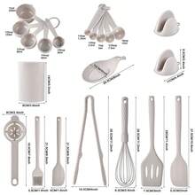 21-Piece Set Of Silicone Baking Tools, Silicone Baking Supplies, Kitchen Tool Set, Baking Accessories, Including Measuring Cups And Spoons, Egg Beaters, Egg Filters, Scrapers, Anti-Scalding Gloves, Food Clips, Silicone Shovels, Storage Buckets, Etc. Suitable For Kitchen, Baking, Cakes, Cookies, Cookie Making Utensils, Holiday Parties, And Gift-Giving Products. - 21-piece Set - View 2