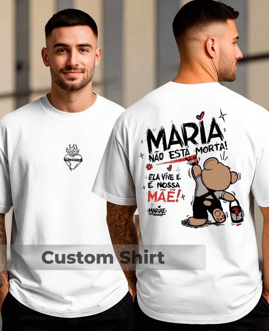 Religious T-Shirt Mary She Lives And Is Our Mother Queen Mother Of Jesus Immaculate Unisex Blouse - trắng - Xem 1