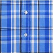 Mens Short Sleeve Plaid Button Down Shirt Western Casual Shirts With Two Pocketshalloween - 藍色 - 查看 7