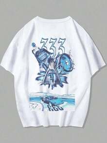 T-Shirt 333 Unisex 100% Cotton Streetwear New Release Shipping Various Colors!! - 白色 - 查看 1