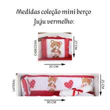 Kit Mini Berço Menina Menino com Trança Sublimado Light 10 Peças - Juju Vermelho - Visão 8