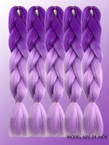 1/3/5件/包渐变色巨型辫子合成接发，24英寸，时尚百搭，适合日常、派对、角色扮演、万圣节等场合 - 彩色 - 查看 7