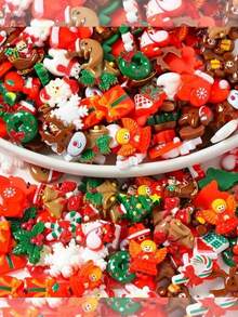 50pcs/20pcs Various Christmas-Style Miniature Resin Ornaments, Santa Claus, Snowman, Christmas Tree, Bells And Various Resin Miniature Landscape Accessories, Suitable For DIY Decorative Crafts, Home Desktop Entertainment Decorations, Christmas Decorations, Christmas Gifts, Christmas Home Decorations, Christmas Room Decorations