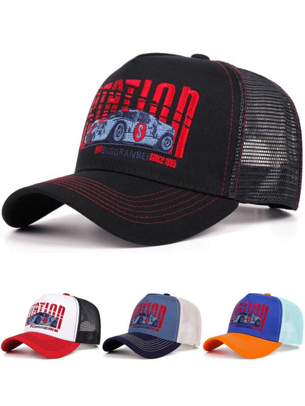 2025 Fashion Cool New Truck Hat STATION Sports Car Embroidery Men's Personalized Street Pop Hip Hop Hat Street Dance Skateboard Hat Women's Outdoor Sports Sunshade Hat Daily Leisure Baseball Hat Breathable Mesh Hat