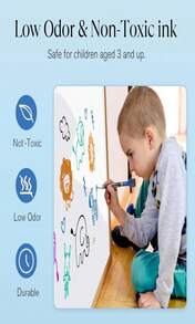 MaxGear Dry Erase Markers Fine Tip With Eraser, Assorted Color Magnetic Whiteboard Markers Erasable Fine Point Low Odor For White Board, School Supplies For Classroom, Home, Office, 8 Count - ColorA - 查看 6