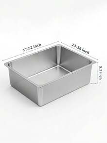1 hộp vệ sinh cho mèo bằng thép không gỉ, hộp vệ sinh cỡ lớn bằng thép không gỉ chịu lực, hộp vệ sinh kim loại nhỏ, thành cao, khay vệ sinh cho mèo trong nhà, bồn tắm cho thú cưng, chống dính, không mùi, dễ vệ sinh, đồ dùng vệ sinh cho thú cưng. Bề mặt nhẵn, cảm giác chạm thoải mái, phù hợp cho bạn và mèo. Hộp vệ sinh chống dính giúp ngăn cát dính vào thành hộp, giúp việc vệ sinh dễ dàng hơn. Chống gỉ, dễ vệ sinh, phù hợp cho mèo và thỏ lớn, bền bỉ. - Bạc - Xem 2