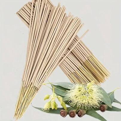 优质天然竹制尤加利香薰棒 - 持久清新薄荷香氛，家居装饰，适用于瑜伽、冥想、节日（圣诞节、万圣节、感恩节） - 空气净化舒缓香氛