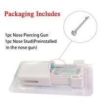 2/4/10PCS Nose Piercing Kit Disposable Nose Piercing Gun With Built-In CZ Stainless Steel Nose Studs For Self Piercing Tools - Aquamarine - View 6