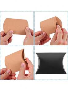 100/50/10个装纯色枕形盒，牛皮纸礼品包装盒，适用于婚礼、新娘送礼会、周年纪念、生日、节日派对回礼和装饰 - 彩色 - 查看 11