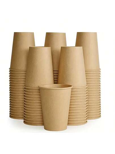 餐厅用一次性纸杯 - 适用于冷热饮品 - 是派对、活动和小型企业的理想之选 - 耐用餐具、茶杯、家用和商用饮具、旅行、露营、派对用品