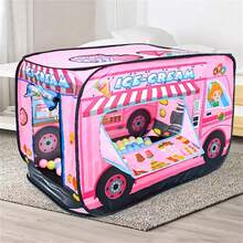 Różowy namiot w kształcie samochodu z lodami, przenośny, składany basen z piłeczkami, zabawka dla dzieci w wieku 3-12 lat, namiot dla niemowląt, basen z piłeczkami, dmuchany namiot