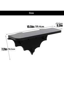 Estante de murciélago con 3 ganchos para llaves, estantes flotantes negros para la sala de estar - Habitación gótica de Halloween - Multicolor - Ver 3
