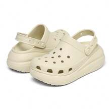 Crocs 女士夏季沙滩镂空拖鞋，休闲百搭日常穿着 - 骨白 - 查看 3