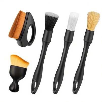 3/4/5pcs Car Detailing Brush Set With Air Vent Cleaner, Gap Dusting Duster, And Interior Cleaning Tool Kit For Car Washing, Car Detailing Supplies, Ca
