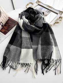 1pc Cashmere Women Plaid Scarf Winter Warm Shawl And Wrap Bandana Pashmina Female Thick Blanket Poncho Women Winter Scarves