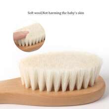 2pcs Baby Bath Wool Brush & Comb Set, Infant Head Care Bath Brush & Comb, Children Wooden Massage Shampoo Brush