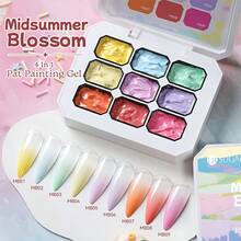 UR SUGAR 9 Colors 4 In 1 Pat Painting Gel Y2K Gradient Blush Color Semi Permanent Soak Off UV&LED Gel Nail Art Creation Salon DIY - 彩色 - 查看 12