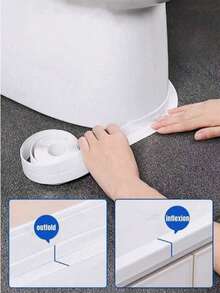 2.2cm*3.2m Waterproof Toilet Sealing Strip, Self-Adhesive Sealing Tape, Suitable For Kitchen And Bathroom, Bathroom Waterproof Tape, Prevent Moisture, Kitchen Sink Caulk Sticker, Waterproof And Oil-Proof Bathroom Edge Kitchen Gap Filler Tape, Home Decor Self-Adhesive Wall Sticker, Suitable For Kitchen And Bathroom, Waterproof Tape To Prevent Moisture, Kitchen Sink Decorative Caulk Sticker, Suitable For Workshop