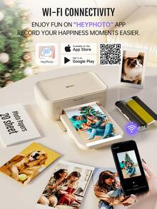 HPRT 4x6 Photo Printer CP4100 – Wireless Wi-Fi, Portable & Instant Print With 20 Sheets & 1 Ribbon, AR Video Printing For IPhone & Android – Perfect Christmas Gift - 美規A型插(110-127V) - 查看 2