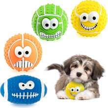 1 Pc Squeaky Dog Ball, Latex Rubber Dog Squeak Toys, 3.1'' Soft Bouncy Fetch Balls For Medium Small Pets Interactive Play, Teeth Cleaning Puppy Interactive Chew Durable Toy - Multicolor - View 8