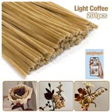 200/450根多色加粗雪尼尔绒条，散装彩色毛绒棒，9种颜色，适用于DIY工艺品和艺术项目，可作绒球，适用于情人节、母亲节和复活节装饰 - 彩色 - 查看 53