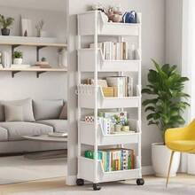 Practical Shelf, White And Colorful Layered Storage Basket, Portable Storage Basket And Toy Storage Basket, Suitable For Multifunctional Shelves In Bathroom, Bedroom, Kitchen And Other Scenes - 5 lớp - trắng - Xem 1